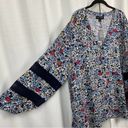 Lane Bryant  Blue Floral Button Front Blouse Sz.26/28 NWT Photo 7