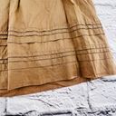 The Loft Ann‎ Taylor Women Tan Cotton Pleated Casual Skirt Size 4 Pull-On Lined Photo 3