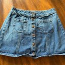 Brandy Melville Women's Size 28 Armelle Blue Button Up Denim Jean A-Line Mini Skirt Photo 1
