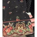 Vera Bradley Vtg 90s  S Petit Point Button Front Black Floral Shirt USA Made Photo 1