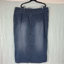 Carolina Blues Vintage Carolina blue denim jeans maxi skirt medium wash raw hem plus size 24w Photo 1