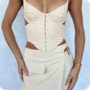 White Fox Boutique  bustier beige clasp back corset top xs Photo 1