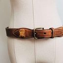 Ralph Lauren Vintage  Embroidered Logo Brown Leather Belt Photo 0