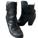 Rag and Bone  Leather Harlow Round Toe Adjustable Strap Heel Boots Black Sz 39 US 9 Photo 2