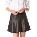 Vince  Black Lambskin Leather Flare Mini Skirt | Size 2 Photo 0