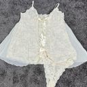 Victoria's Secret Y2K  babydoll lace lingerie with thong white lace size Large Photo 3