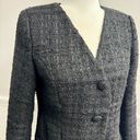 ZARA Studded Textured Tweed Blazer Dress Long Sleeve Mini Black Medium M Photo 7