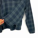 CP Shades  x FREE PEOPLE Pullover Hoodie Long Sleeve Top Blue Green Plaid M Photo 3