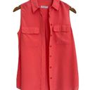 Equipment Women’s Coral Sleeveless Slim Signature Button Down Silk Shirt XS Photo 3