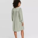 Prologue Balloon Sleeve V-Neck Oversized Mini Tunic Dress Green XS Photo 5