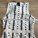 English Factory  White Backless Pom Pom Dress Size Medium Black and White Stripes Photo 12