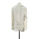 Brochu Walker  White Tencel Linen Open Front Waterfall Blazer Jacket Size Medium Photo 2