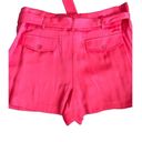 BCBGMAXAZRIA  Silk Red Pleated Front Tie Shorts Women's Small S Photo 3