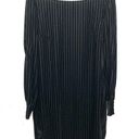 W By Worth  Velvet Ribbed Low Back Long Sleeve Sheath Dress Mini Black Size P Photo 0