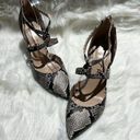 Unisa  Women’s Snake Print Black Cream Pointed Toe Stiletto High Heels Sz 9. B66 Photo 2