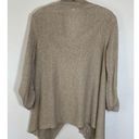 Chico's  Rosette Women Cowl Neck Poncho Tasseled Sweater Rolled Cuff Brown Small Photo 3