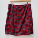 Talbots  Red Tartan Plaid Rayon Skirt Classic Career Lined Holiday sz 10 P Photo 3