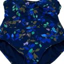 All In Motion  Blue One Piece Floral Bathing Suit Womens Size Medium NWT Photo 0