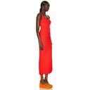 The Range  Alloy Rib Cinched Bodycon Midi Dress Fuego Red Orange Womens Medium Photo 2