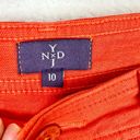 NYDJ Wylie Five Pocket Linen Trousers Size 10 Orange Wide Leg Photo 4