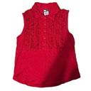 Tommy Hilfiger Vintage Tommy Jeans Red Ruffle Tank Collared XL Photo 0