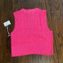 Pink Cropped Sweater Vest Size L Photo 2