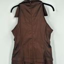 Cache  Lux Tadashi Shoji Dress Brown Ruched Taffeta Gown Size 6 Evening Collared Photo 4