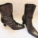 Brighton  Heeled Boots 7.5 Risque Leather Mid-Calf Alligator Pewter Silver Photo 0