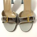 Givenchy  Monogram Buckle Slide Heels Blue White Size 8.5 Photo 6