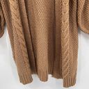 BKE  Buckle Cable Stitch Knit Pecan Brown Long Open Cardigan Sweater Size Large Photo 5