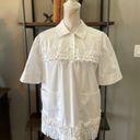 Jason Wu  Oversized Ruffle Shirt White Womens Size Small Photo 4