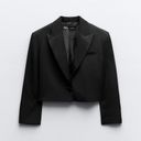 ZARA blazer cropped satin elements oversize casual suit jacket Photo 1