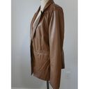 Laundry by Shelli Segal  Women's Brown Faux Leather Blazer Jacket XL #1869 Photo 1