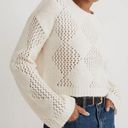 Madewell NWT  Diamond-Stitch Crewneck Crop Sweater Cream Photo 0