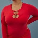 Torrid NWT  Festi Long Sleeve O-Ring Red Mini Bodycon Dress Photo 0