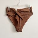 Aerie  Size L Brown High Cut Cheeky Textured Swim Bottom NEW NWT Photo 0