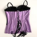 Frederick's of Hollywood Frederick’s of Hollywood Purple & Black Satin Lace Corset top Large Photo 5