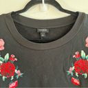 Torrid  Dress Mini French Terry Tee Shirt Dress Black w/ Embroidery Sz 1X (1) GUC Photo 7