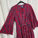 Draper James  Red Angie Plaid Avery Shirt Dress Sz.L Photo 8