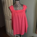 Apt. 9 . Pink Ruffled Tank Top Ball Fringe Trim Square Neck Off Shoulder XL Photo 8