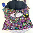 Apt. 9  Womens Scarf Hem Floral Tankini Top Black Multi Size S Photo 4