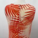 Chico's  Tropical Palm Leaf Print Sleeveless Dress Flyaway Front Coral Cream M Photo 6