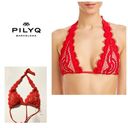 PilyQ New. /PQ red lace halter bikini top. Large. Retails $84 Photo 1