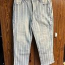 Nine West  Stripped Chrystie Capri Jeans Sz 6 NWOT Photo 0