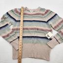 a.n.a . Womens Size Small Blue/ Beige/Pink Stripe Long Sleeve Sweater Photo 3