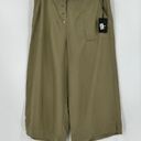 DKNY NEW  Button Front Wide Leg Crop Pant Capri Green Size 10 Photo 1