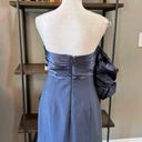 Cinq à Sept  Teo Ruched Satin Sheath Mini Dress Blue Womens Size 14 Photo 8