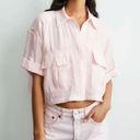 ZARA LIGHT PINK DENIM BERMUDA HIGH WAIST SHORTS SS21 USA 4 Photo 0