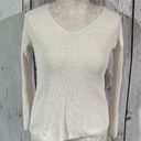 a.n.a  womens off white  vneck sweater size medium. Photo 0