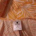 Shade & Shore  Swimsuit Cover Up Women's Medium Orange White Linen Long Sleeve Photo 4